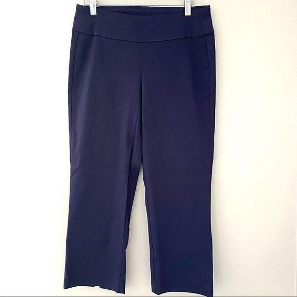 Martha Steward navy Ponte pullover slits sz 8 - Picture 1 of 6